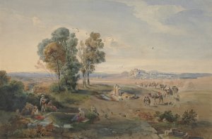 Athens, seen from the well by Carl Rottmann Oil Painting