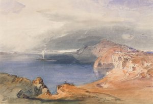 Santorini by Carl Rottmann Oil Painting