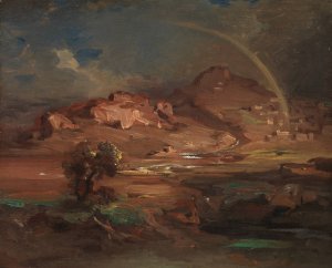 The Cemetery at Pronoia near Nauplia by Carl Rottmann Oil Painting