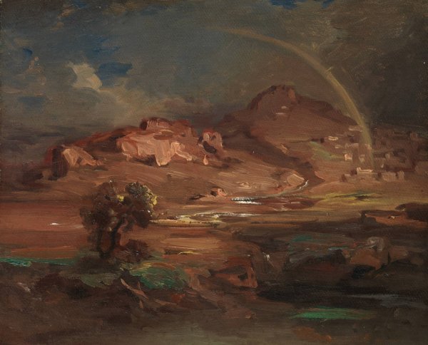 The Cemetery at Pronoia near Nauplia  by Carl Rottmann - Hand-Painted Oil Painting Reproduction