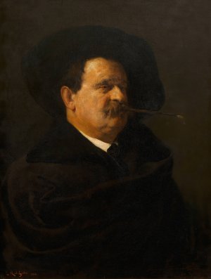 Josef Zurnich, Tiermaler by Carl Rudolf Huber Oil Painting