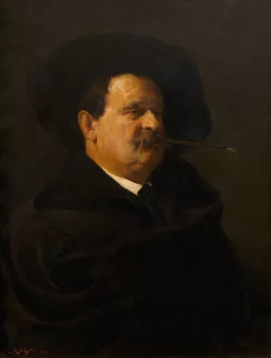 Josef Zurnich, Tiermaler by Carl Rudolf Huber Oil Painting