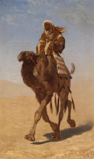 Kamelreiter by Carl Rudolf Huber Oil Painting