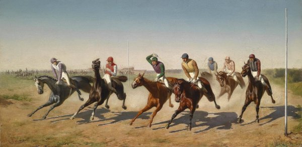 Main Product Photo of Renntag in der Freudenau Painting by Carl Rudolf Huber