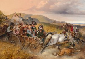 Die Hochzeitsfahrt by Carl Schindler Oil Painting