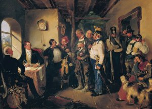 Die Rekrutierung by Carl Schindler Oil Painting