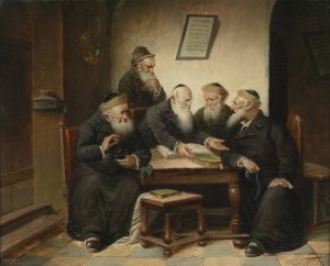 Beim Rabbi by Carl Schleicher Oil Painting