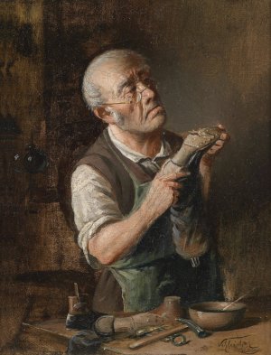 Schuster by Carl Schleicher Oil Painting