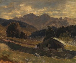 Blick auf den Hochkalter am Hintersee by Carl Schuch Oil Painting