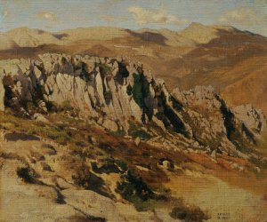 Felsenlandschaft bei Olevano by Carl Schuch Oil Painting