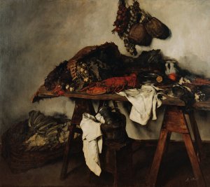 Groses Kuchenstillleben by Carl Schuch Oil Painting
