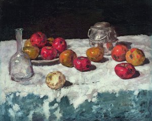 Still Life with Apples by Carl Schuch Oil Painting