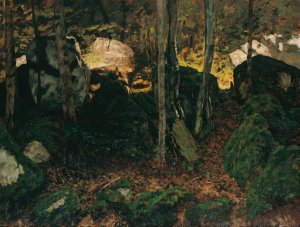 Waldinneres bei Saut du Doubs by Carl Schuch Oil Painting