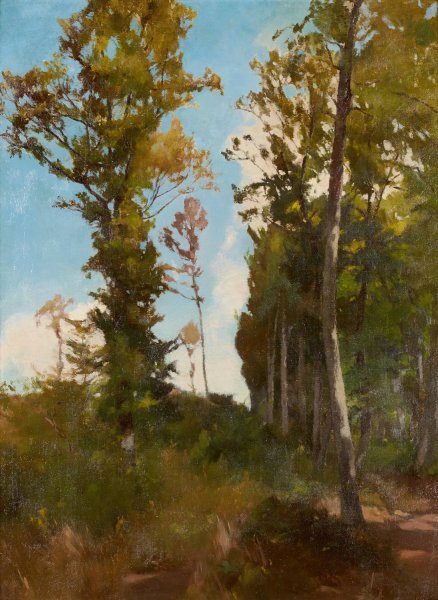 Waldlichtung bei Purkersdorf  by Carl Schuch - Hand-Painted Oil Painting Reproduction