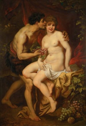 Bacchus by Carl Schweninger Oil Painting