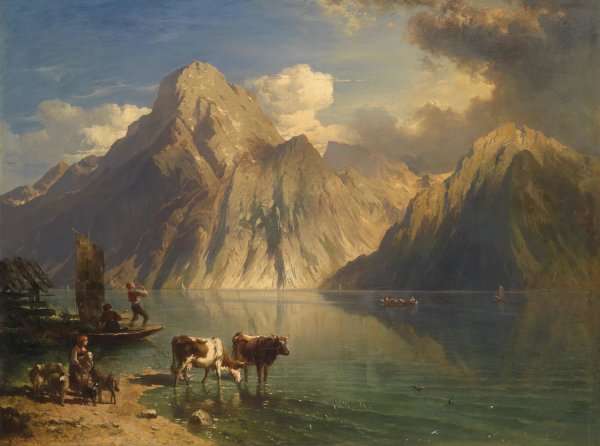 Main Product Photo of Das Echo vom Traunstein Painting by Carl Schweninger