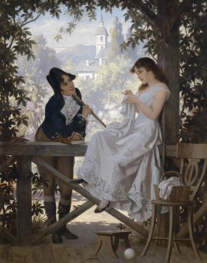 Das Stelldichein by Carl Schweninger Oil Painting