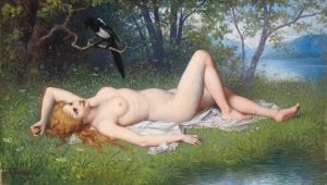 Die Elster by Carl Schweninger Oil Painting