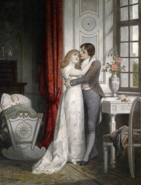 Die gluckliche Familie by Carl Schweninger - Hand-Painted Oil Painting Reproduction