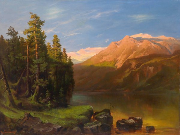 Main Product Photo of Landschaft im Abendrot Painting by Carl Schweninger