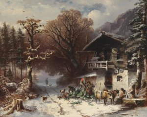 Nach erfolgreicher Jagd by Carl Schweninger Oil Painting