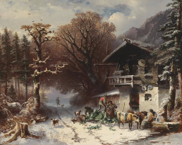 Main Product Photo of Nach erfolgreicher Jagd Painting by Carl Schweninger