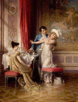 Not Willing by Carl Schweninger Oil Painting