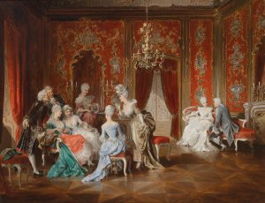 Salon by Carl Schweninger Oil Painting