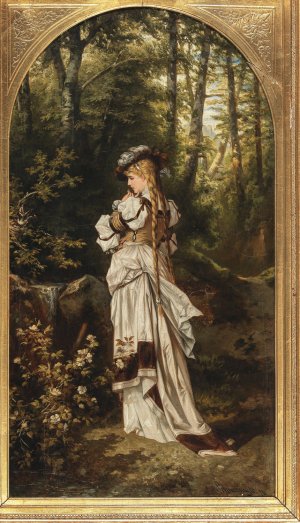 The Forest Spring by Carl Schweninger Oil Painting