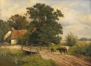 Return from the cattle market by Carl Seibels Oil Painting