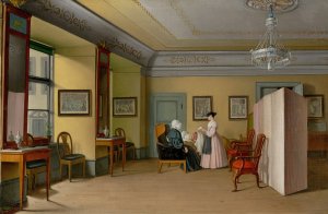 Szene im Hause Bluhm in Reval by Carl Sigismund Walther Oil Painting