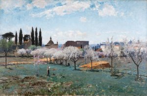 Garden outside Rome by Carl Skanberg Oil Painting