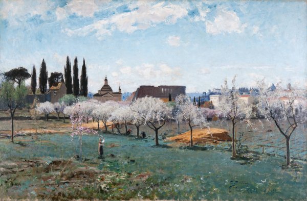 Garden outside Rome  by Carl Skanberg - Hand-Painted Oil Painting Reproduction