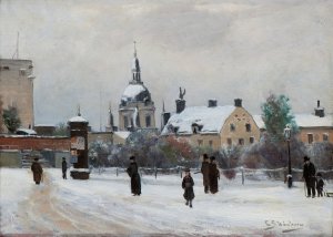 Mosebacke Square by Carl Skanberg Oil Painting