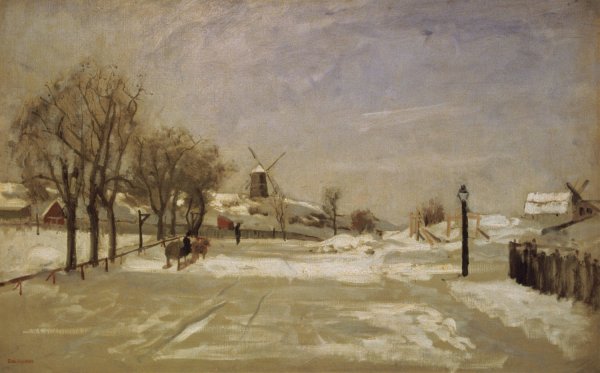 Winter. View of Eriksberg, Stockholm  by Carl Skanberg - Hand-Painted Oil Painting Reproduction