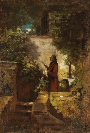 Am Sonntagmorgen by Carl Spitzweg Oil Painting