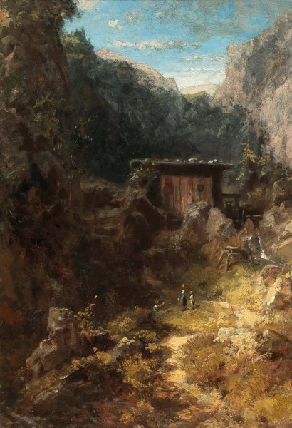 Main Product Photo of Gebirgsmuhle Painting by Carl Spitzweg