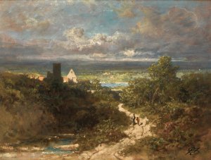 Landscape with River by Carl Spitzweg Oil Painting