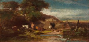 Landschaft mit Kuhen by Carl Spitzweg Oil Painting
