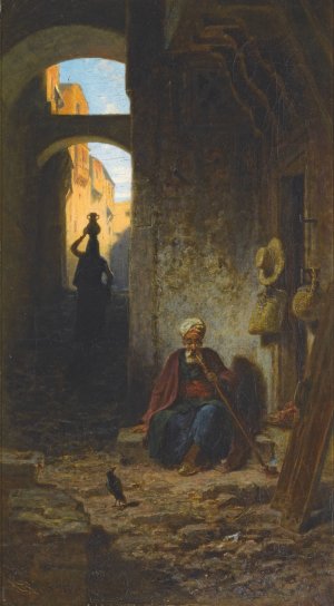 Out Of The Orient by Carl Spitzweg Oil Painting