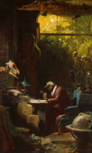 Scholar of Natural Sciences by Carl Spitzweg Oil Painting