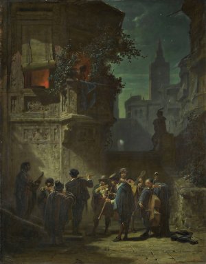 Spanisches Standchen by Carl Spitzweg Oil Painting