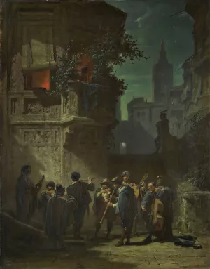 Spanisches Standchen Oil painting by Carl Spitzweg