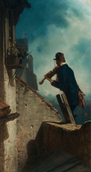 Standchen  by Carl Spitzweg - Hand-Painted Oil Painting Reproduction