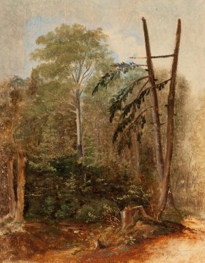 Study of a Woodland Landscape by Carl Spitzweg Oil Painting