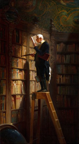 The Bookworm by Carl Spitzweg Oil Painting