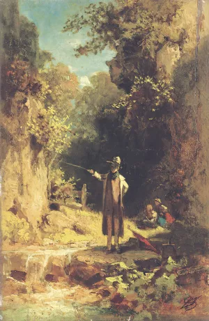 The Fisherman Oil painting by Carl Spitzweg