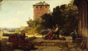 The Old Fortress Commandant by Carl Spitzweg Oil Painting