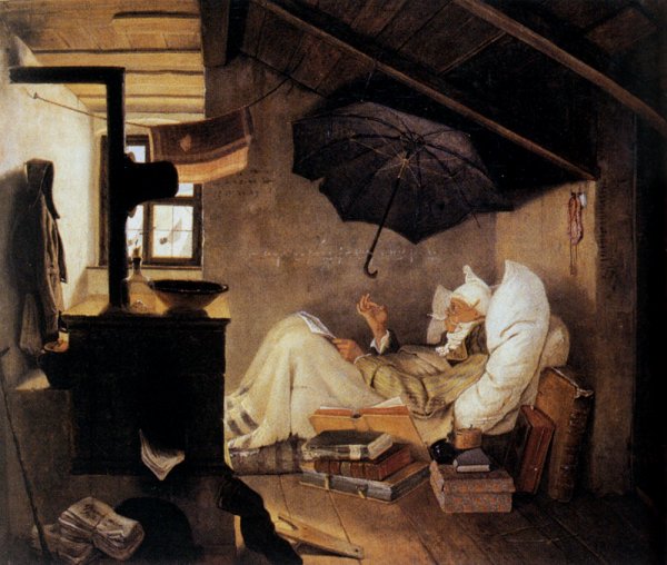 Main Product Photo of The Poor Poet Painting by Carl Spitzweg