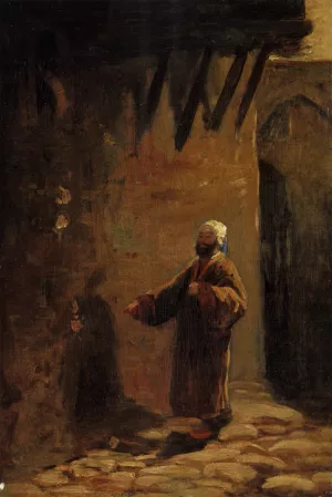 Turke in Enger Gasse by Carl Spitzweg - Oil Painting Reproduction